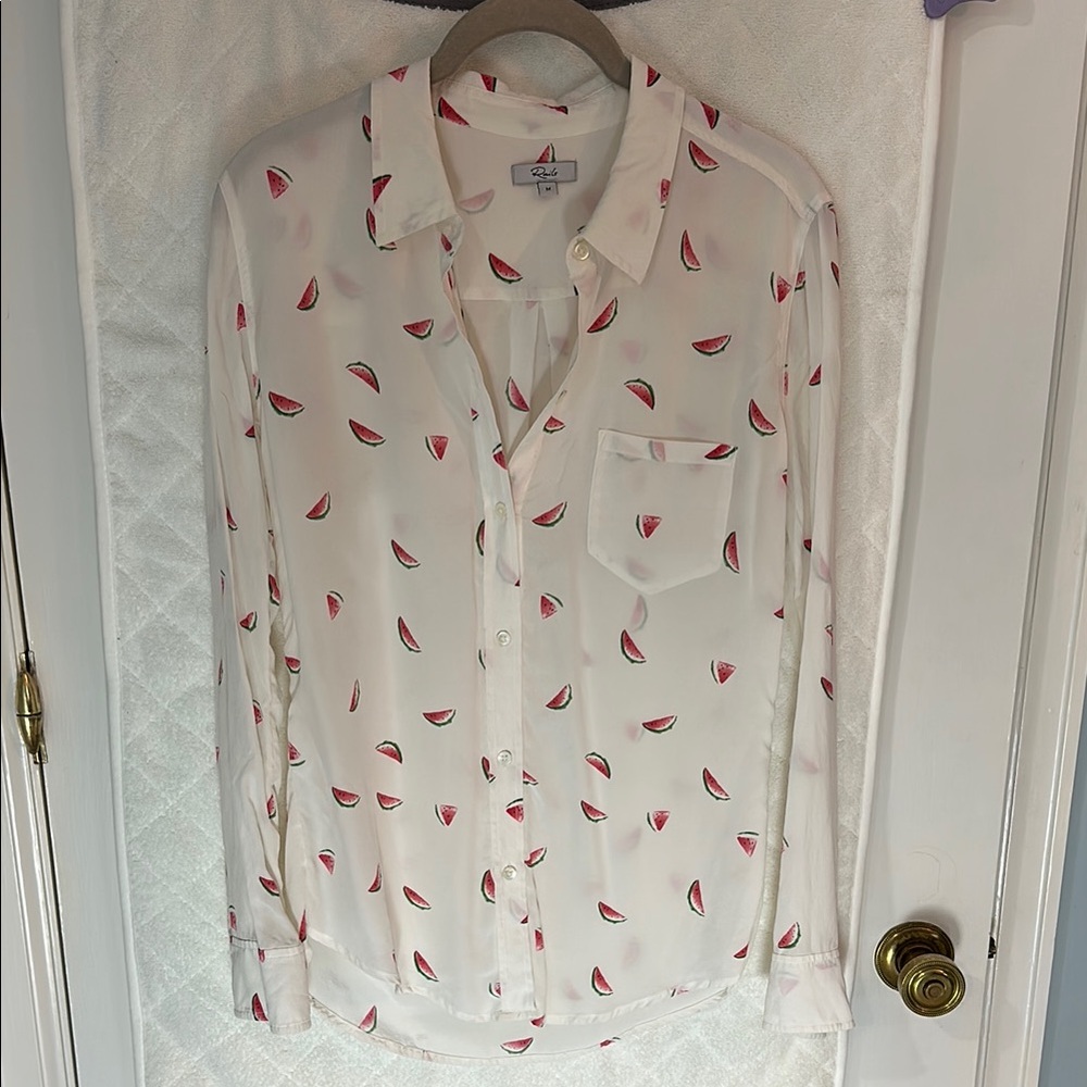 Rails White watermelon Print Button Down Shirt